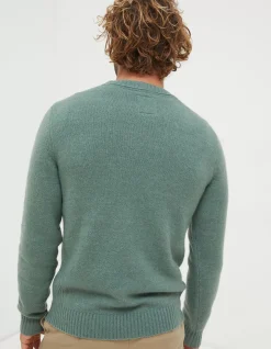 FatFace Lewes Crew Jumper Sage Green Online