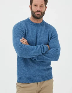 FatFace Lewes Crew Jumper Washed Blue Online