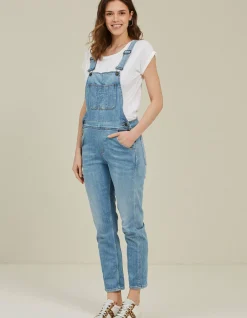 FatFace Lewes Dungarees Light Wash