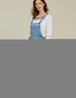 FatFace Lewes Dungarees Light Wash