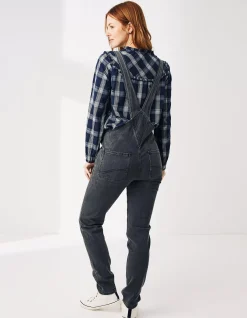 FatFace Lewes Slim Leg Denim Dungarees Vintage Grey Outlet