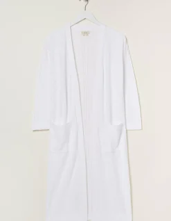 FatFace Lindsay Cotton Linen Longline Cardigan White New