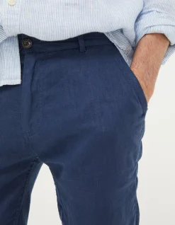 FatFace Linen Flat Front Shorts Navy Discount