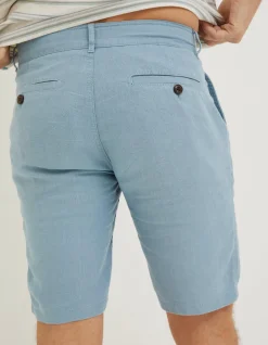 FatFace Linen Flat Front Shorts Duck Egg Sale