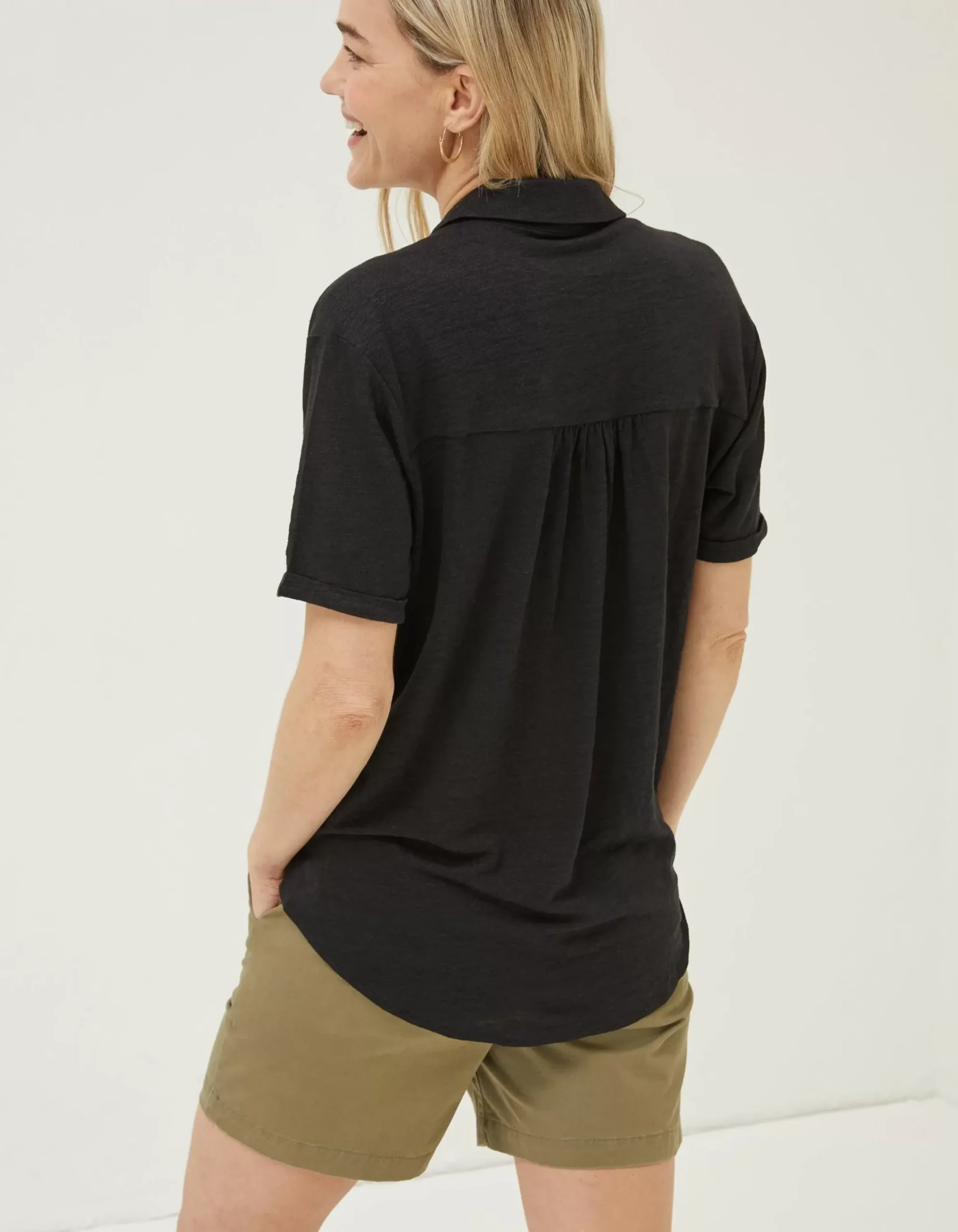 FatFace Linen Shirt Black Sale