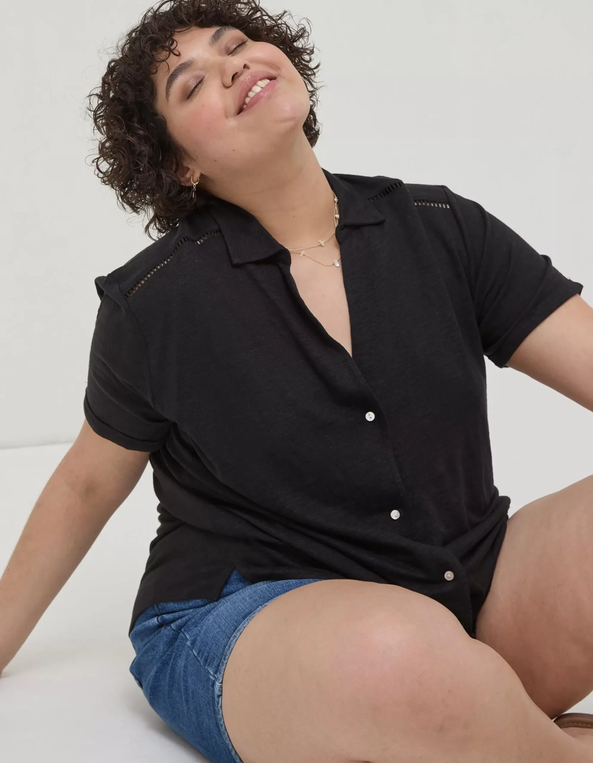 FatFace Linen Shirt Black Sale