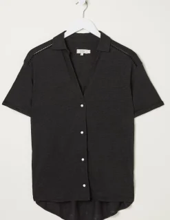 FatFace Linen Shirt Black Sale