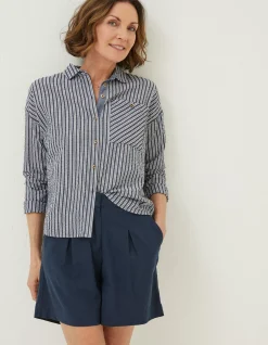 FatFace Linen Shorts Navy New