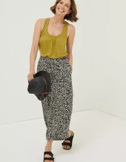 FatFace Linen Vest Top Light Olive Hot