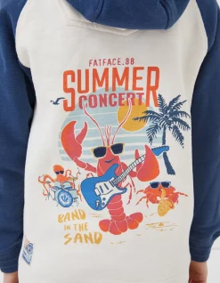 FatFace Lobster Zip Through Hoodie Navy Clearance