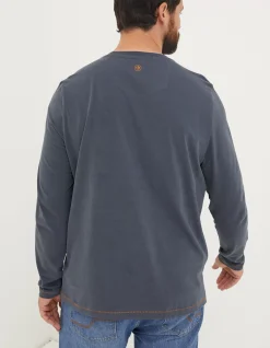 FatFace Lochs Edge Long Sleeve Graphic Washed Black Best