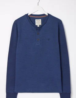 FatFace Long Sleeve Indigo Henley Indigo Blue Online