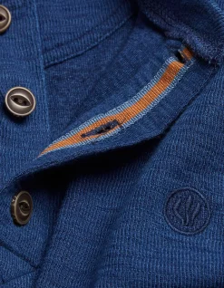 FatFace Long Sleeve Indigo Henley Indigo Blue Online