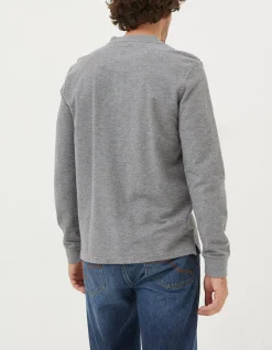 FatFace Long Sleeve Kintbury Henley Grey Marl Hot