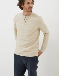 FatFace Long Sleeve Kintbury Henley Off White Online