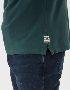 FatFace Long Sleeve Organic Pique Polo Jade Green Discount
