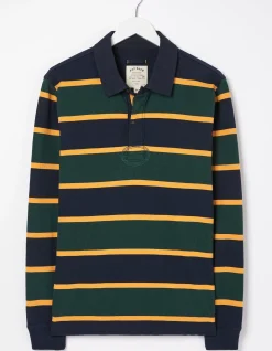 FatFace Long Sleeve Stripe Rugby Sweatshirt Jade Green Online