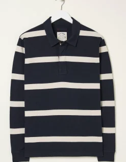 FatFace Long Sleeve Stripe Rugby Shirt Navy Best