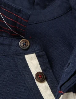 FatFace Long Sleeve Stripe Rugby Shirt Navy Best
