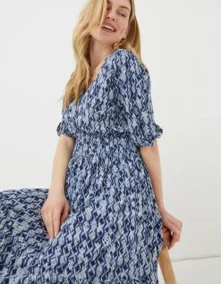 FatFace Lottie Geo Jersey Dress Navy Hot