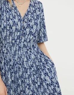 FatFace Lottie Geo Jersey Dress Navy Hot