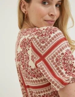 FatFace Lou Bandana Tunic Top Ivory Outlet