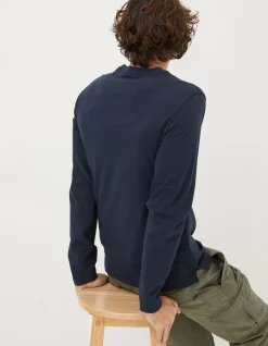 FatFace Lulworth Long Sleeve T-Shirt Navy Hot