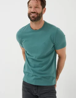 FatFace Lulworth Organic Cotton Crew T-Shirt Dark Teal Outlet