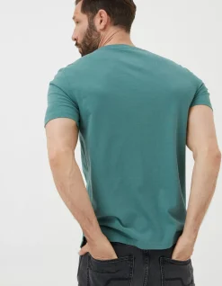 FatFace Lulworth Organic Cotton Crew T-Shirt Dark Teal Outlet