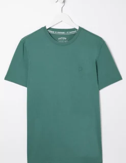 FatFace Lulworth Organic Cotton Crew T-Shirt Dark Teal Outlet