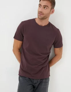 FatFace Lulworth Organic Cotton Crew T-Shirt Plum Discount