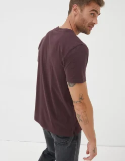 FatFace Lulworth Organic Cotton Crew T-Shirt Plum Discount