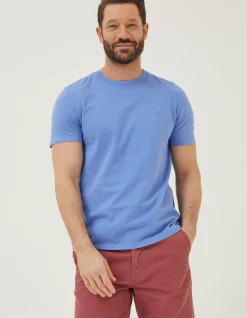 FatFace Lulworth Organic Cotton Crew T-Shirt Light Blue Online