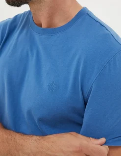 FatFace Lulworth Organic Cotton Crew T-Shirt Blue