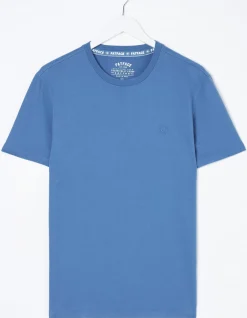 FatFace Lulworth Organic Cotton Crew T-Shirt Blue