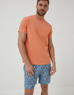 FatFace Lulworth Organic Cotton Crew T-Shirt Dusky Orange Sale