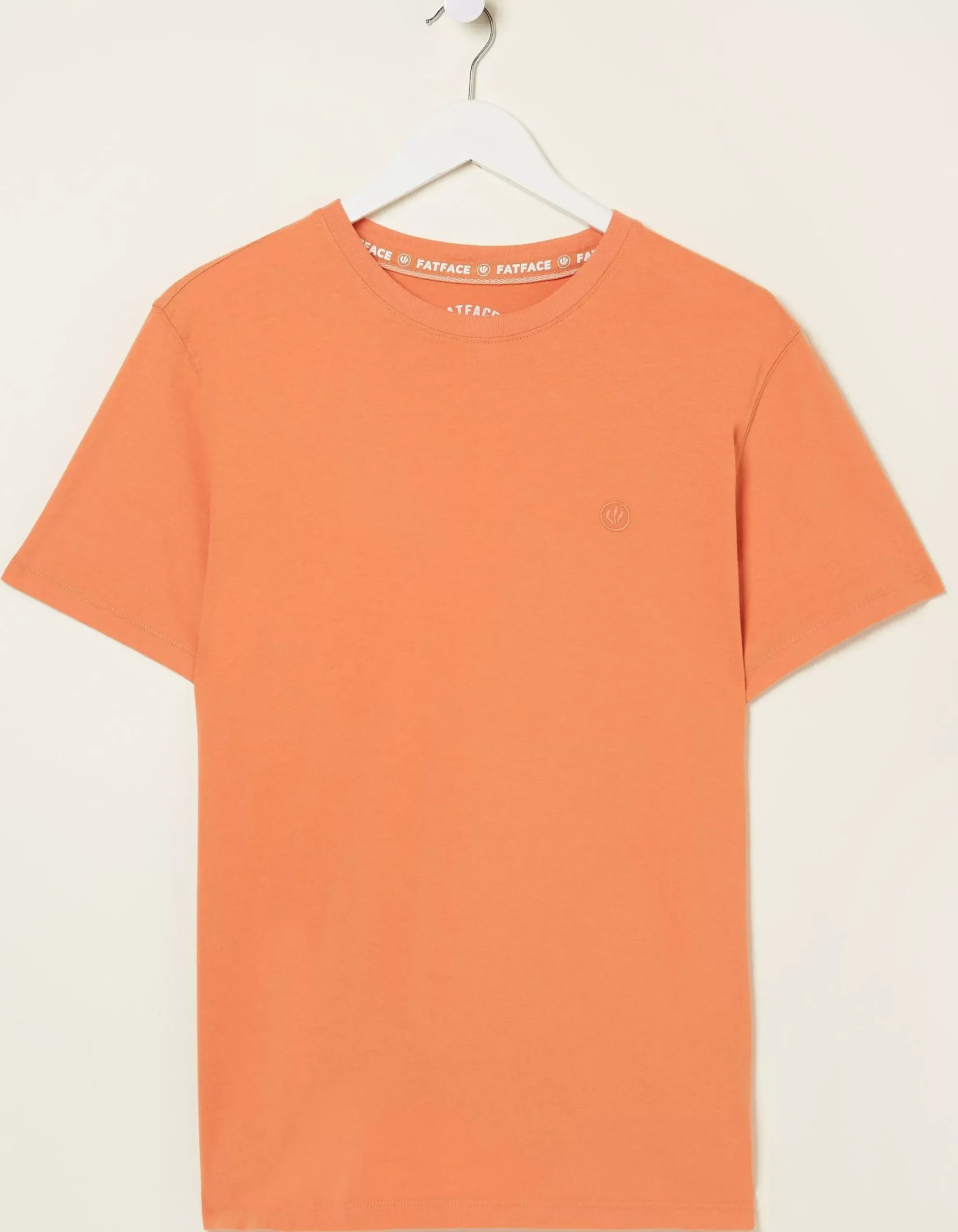 FatFace Lulworth Organic Cotton Crew T-Shirt Dusky Orange Sale