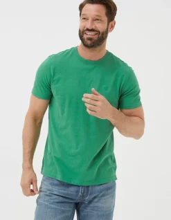 FatFace Lulworth Organic Cotton Crew T-Shirt Green Sale