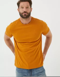 FatFace Lulworth Organic Cotton Crew T-Shirt Vintage Gold Outlet