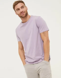 FatFace Lulworth Organic Cotton Crew T-Shirt Lilac