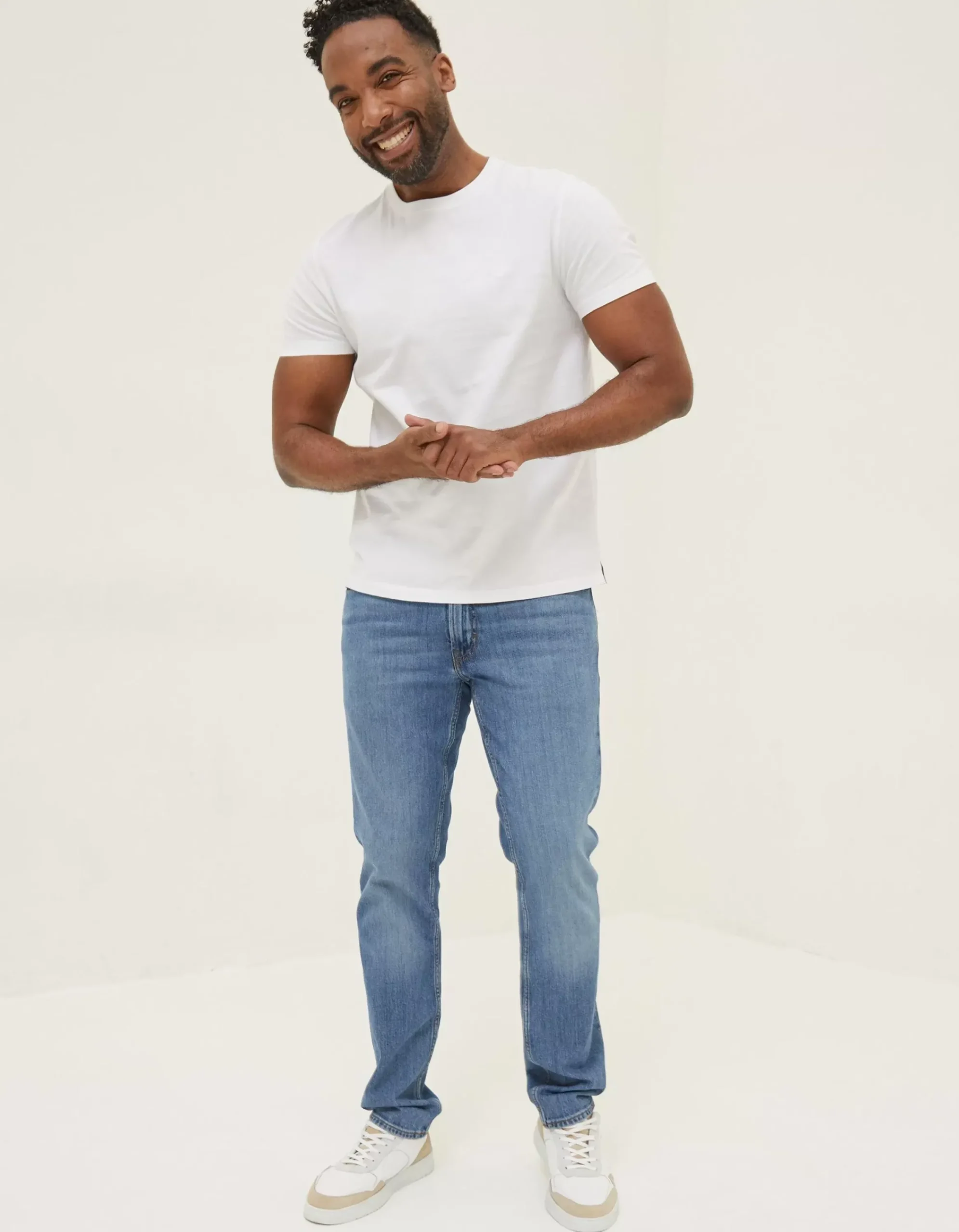 FatFace Lulworth Organic Cotton Crew T-Shirt White Best