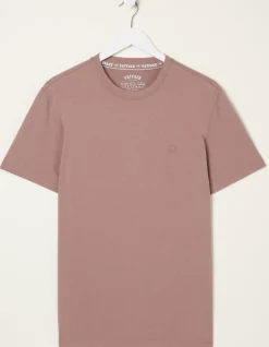 FatFace Lulworth Organic Cotton Crew T-Shirt Washed Purple Outlet