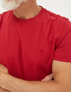 FatFace Lulworth Organic Cotton Crew T-Shirt Bright Red Sale