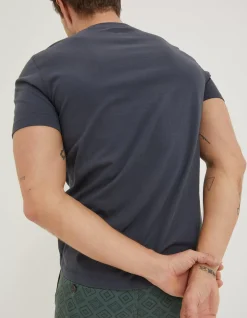 FatFace Lulworth Organic Cotton Crew T-Shirt Washed Black Clearance