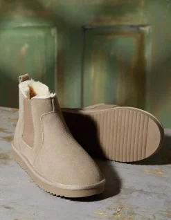 FatFace Mabel Mini Suede Chelsea Boot Ivory Marl Sale