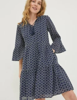 FatFace Maddie Embroidered Dress Navy Hot