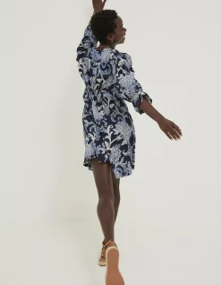 FatFace Maddox Palace Floral Print Wrap Dress Navy