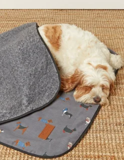 FatFace Marching Dogs Pet Blanket Grey Clearance