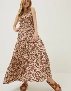 FatFace Marina Floral Maxi Skirt Brown Online