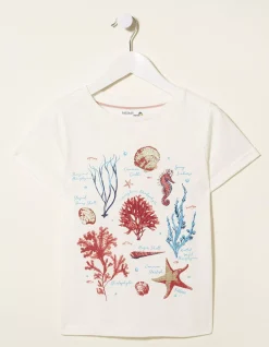FatFace Marine Conservation Society Sealife Graphic T-Shirt Ecru Discount